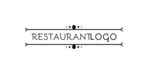 Restaurant logo. Flourish symbol. Original dividers. Abstract element for template. Vector illustration, flat design