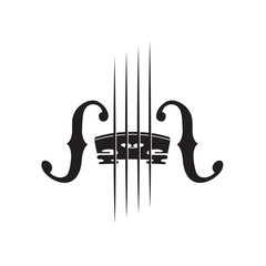 abstract monochrome illustration of violin © Alexkava