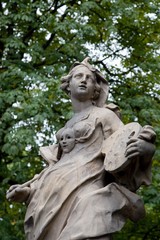 Fototapeta na wymiar Statue in Saxon garden in Warsaw, Europe
