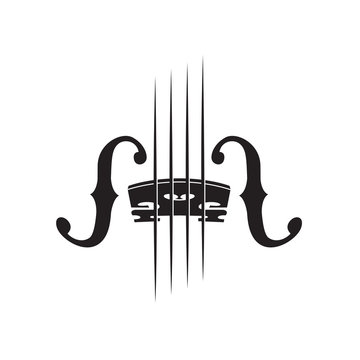 abstract monochrome illustration of violin