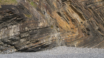 chevron cliffs at Millook Haven