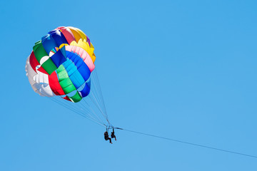 towed parachute against the sky on a summer day