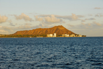 Diamond Head at Sunset, Oahu, hawaii