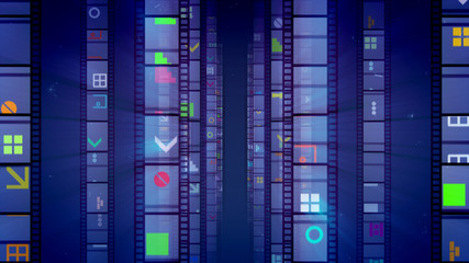 Obraz premium Creative Violet Retro Cinema Tape