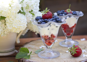 Natural yogurt with fresh berries