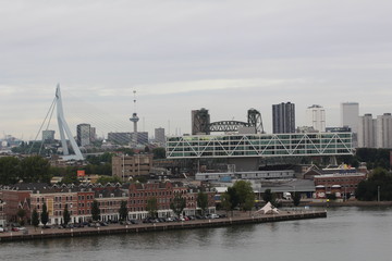 Fototapeta premium panorama, Rotterdam, miasto, architektura, downton