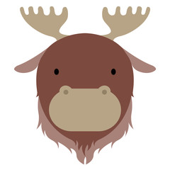 Isolated cute moose avatar
