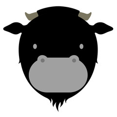 Isolated cute bull avatar