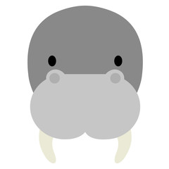 Isolated cute walrus avatar