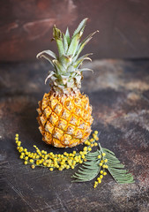juicy ripe pineapple on the table
