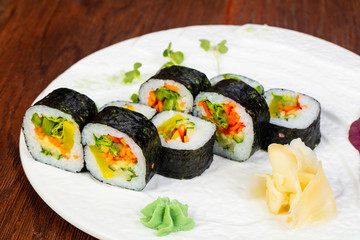 Japanese roll with vegetables