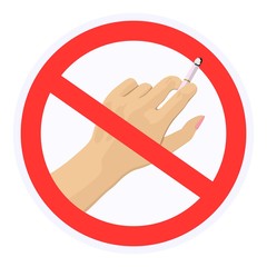 Warning sign about the prohibition of smoking. Vector illustration