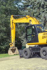 .Yellow excavator
