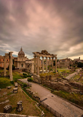Naklejka na ściany i meble Roman forum on a cloudy day