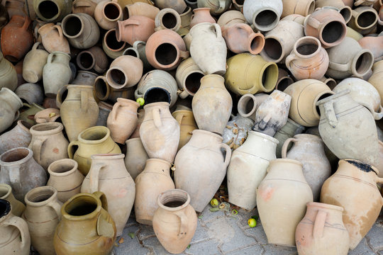 old Turkish clay jugs