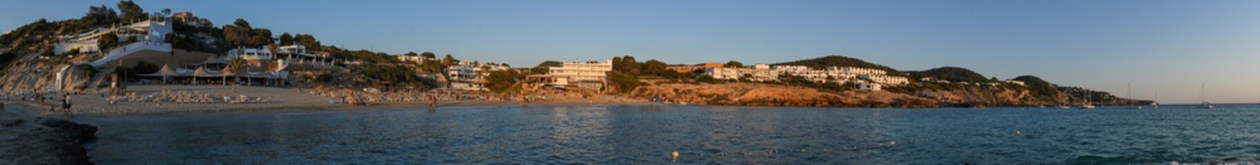 Fototapeta na wymiar Panoramic view of Cala Tarida in Ibiza