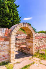 Entrance to the Ancient Thracian tomb Heroon in Pomorie, Bulgaria