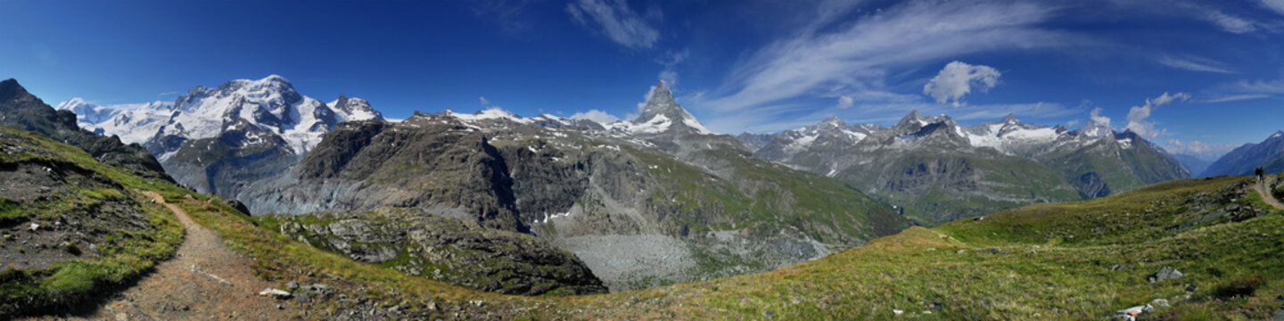 Panorama Matterhorn und Monte Rossa