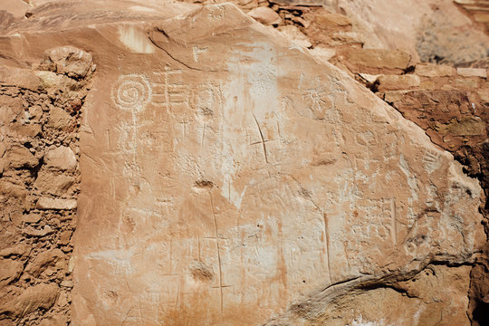 Step House Petroglyph in Mesa Verde, CO