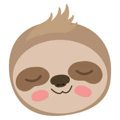 wild sloth animal head vector illustration design