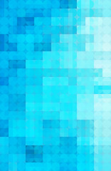 Vibrant blue color, geometric style square mosaic background.