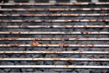 Dirty bbq (barbecue, barbeque) grill 