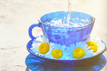 Drink beverage from chamomile herbs