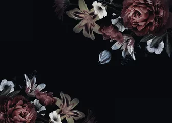 Vintage-Grußkarte mit Blumen. © marinavorona