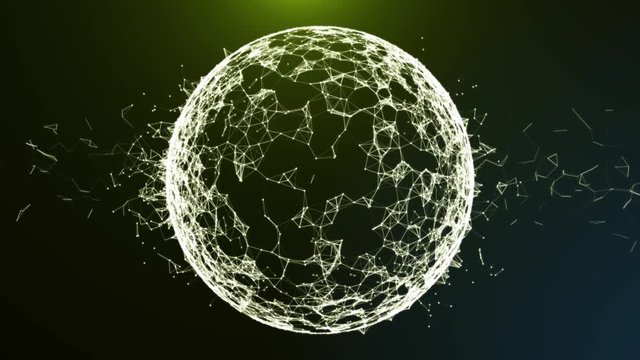 Global network connection in digital cyberspace. Financial or social abstract background animation High-quality 4K loopable 3D rendering suitable for Cryptocurrency, financial, social background