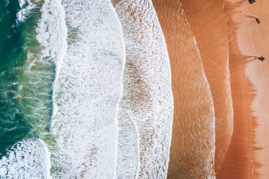 Aerial view of a wild beach - Powered by Adobe