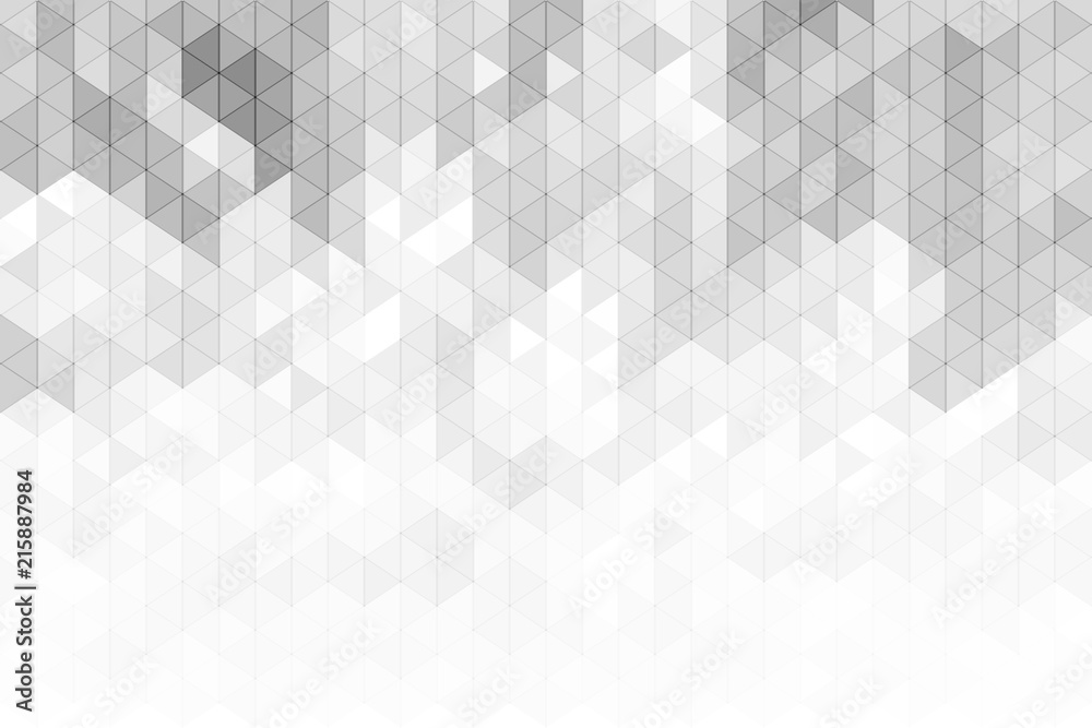 Aufkleber Abstract geometric background with grey and white color tone triangle shapes.