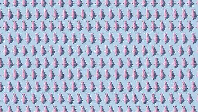 Pink dolphins miniature.