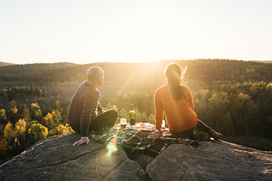 Picnic on mountain top