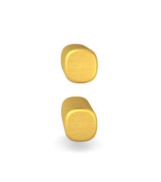 symbol doppelpunkt double point gold 3d struktur