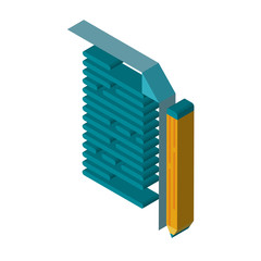 Documentation isometric right top view 3D icon