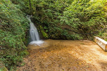 Landscape of First Gabrovo waterfall cascade in Belasica Mountain, Novo Selo, Republic of Macedonia