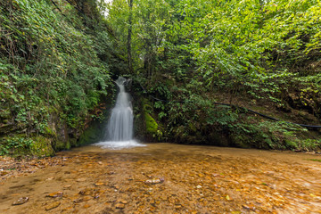Landscape of First Gabrovo waterfall cascade in Belasica Mountain, Novo Selo, Republic of Macedonia
