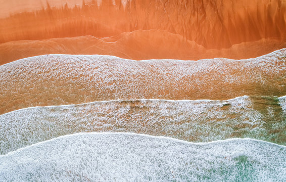 Aerial view of a wild beach