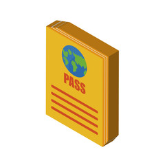 Passport isometric right top view 3D icon