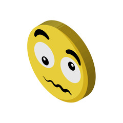 Confused isometric right top view 3D icon