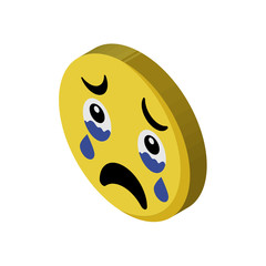 Crying isometric right top view 3D icon