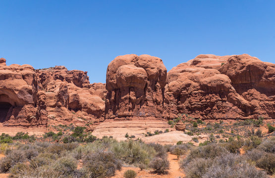 Desert landscape of Utah, USA. Nature in Arches National Park