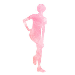Watercolor silhouette of woman