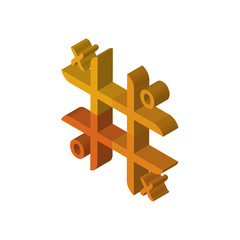 tic tac toe isometric right top view 3D icon