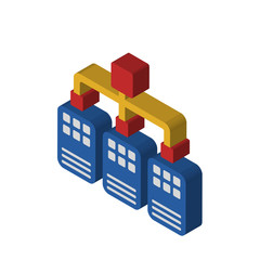 Fototapeta premium Database isometric right top view 3D icon