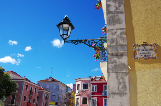 facades of Setubal, Portugal