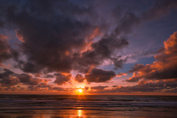 spectacular sunset with clouds
