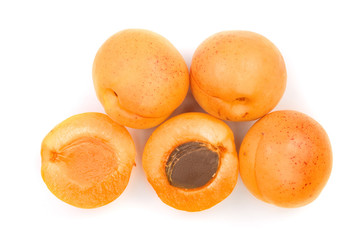 Apricot fruits isolated on white background macro