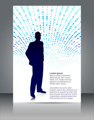 Abstract halftone dotted lines background. Ideal for brochure & flyer designs, cover templates. A4 size vertical page.