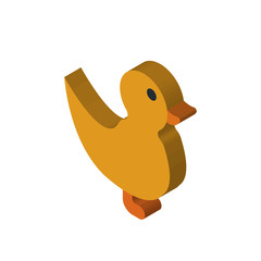 Duck isometric right top view 3D icon